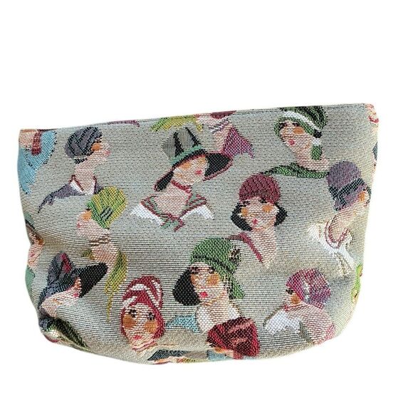 Jules Pansu Paris Tapesty Cosmetic Make-Up Pouch - Picture 1 of 9
